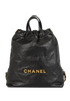 22 Backpack, &pound;3,100, Handbags, Black, Leather, Front view